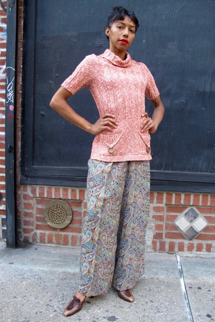 1970's Coral Turtleneck Sweater - SOLD