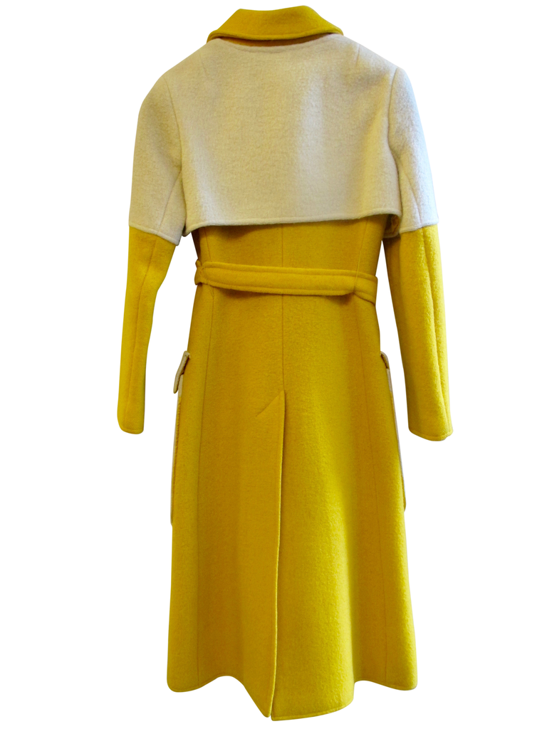 Designer, coat, wool, boiled wool, winter, belted, mod, 1960’s, Correges, PierreCardin, vintage,
