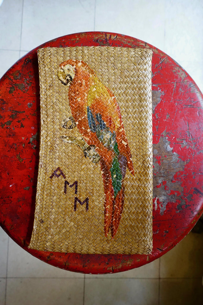 Midcentury Parrot Woven Clutch