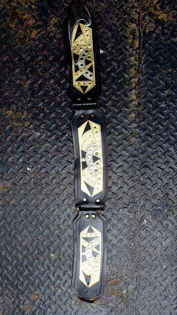 1980's Black and Gold Studded Belt - SOLD