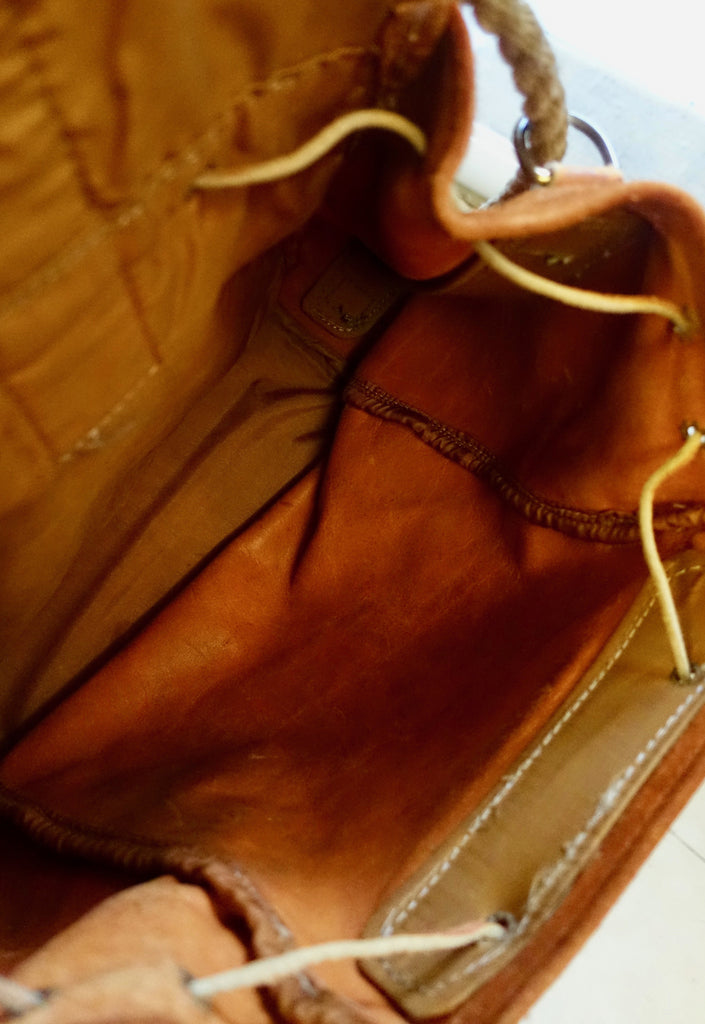 1970's Nautical Rope Rust Suede Bag - SOLD