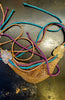 1980's Woven Copper Wire Belt With Multicolor Silk Cord Ties