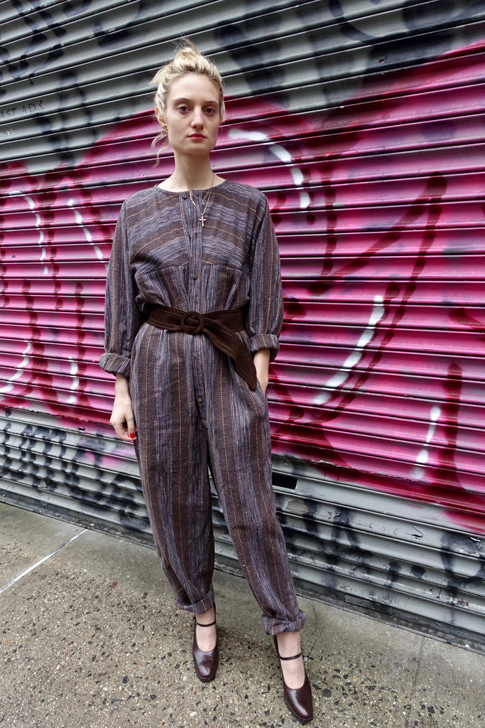 1980's Issey Miyake Plantation Striped Jumpsuit - SOLD