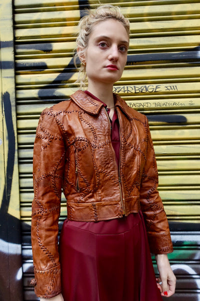 1970's Whipstitched Brown Leather Jacket - SOLD – Nomad Vintage