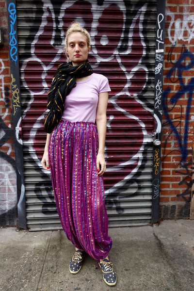 60's-70's Spain stripe wool slacks 玉虫色 Cultum Men's Wool Blend Striped Pleated Trousers