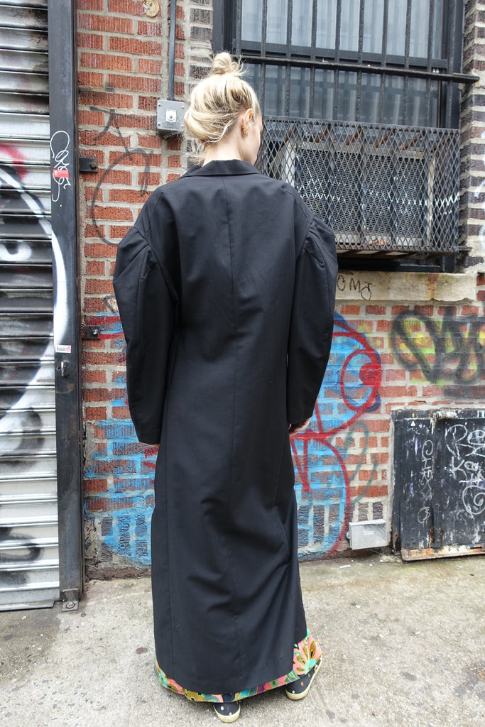 1980-90's Yohji Yamamoto Black Coat with Safety Pin Closure