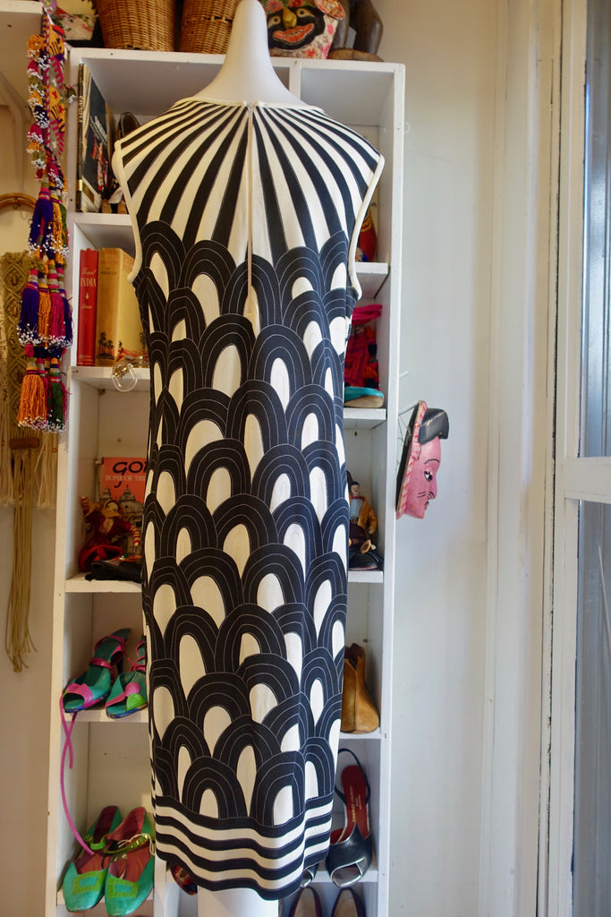 1960's Graphic Black and White Dress - SOLD