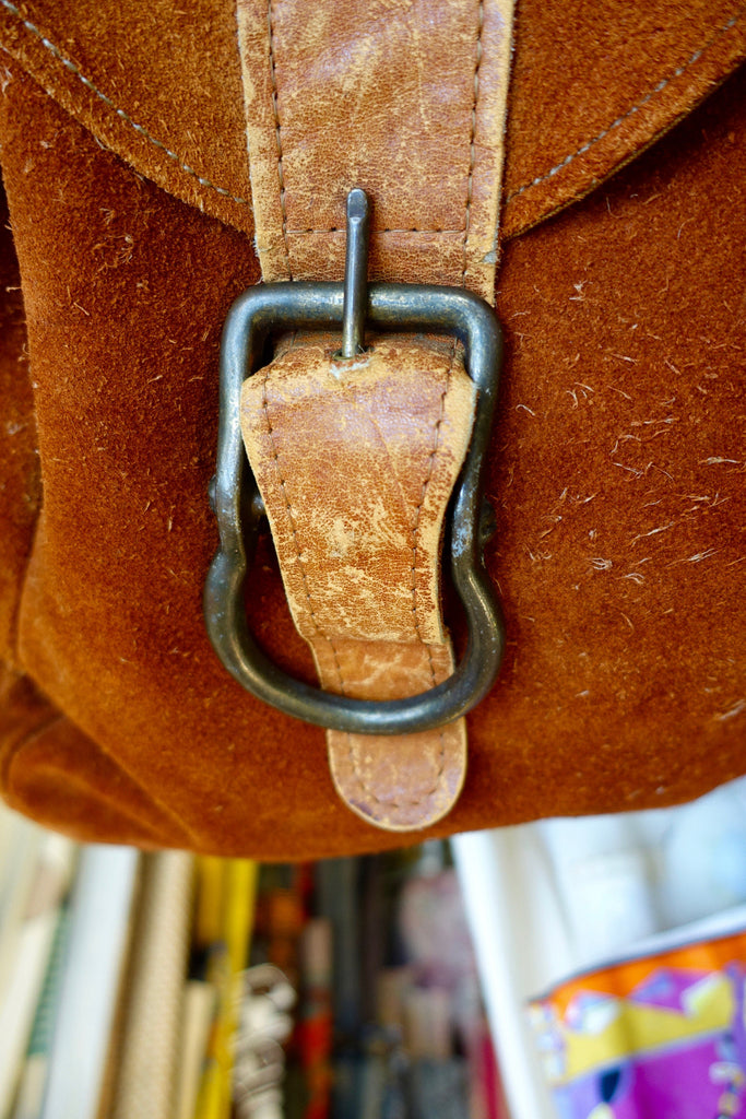 1970's Nautical Rope Rust Suede Bag - SOLD