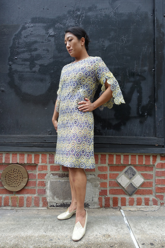 1960's Metallic Crochet Cocktail Dress - SOLD