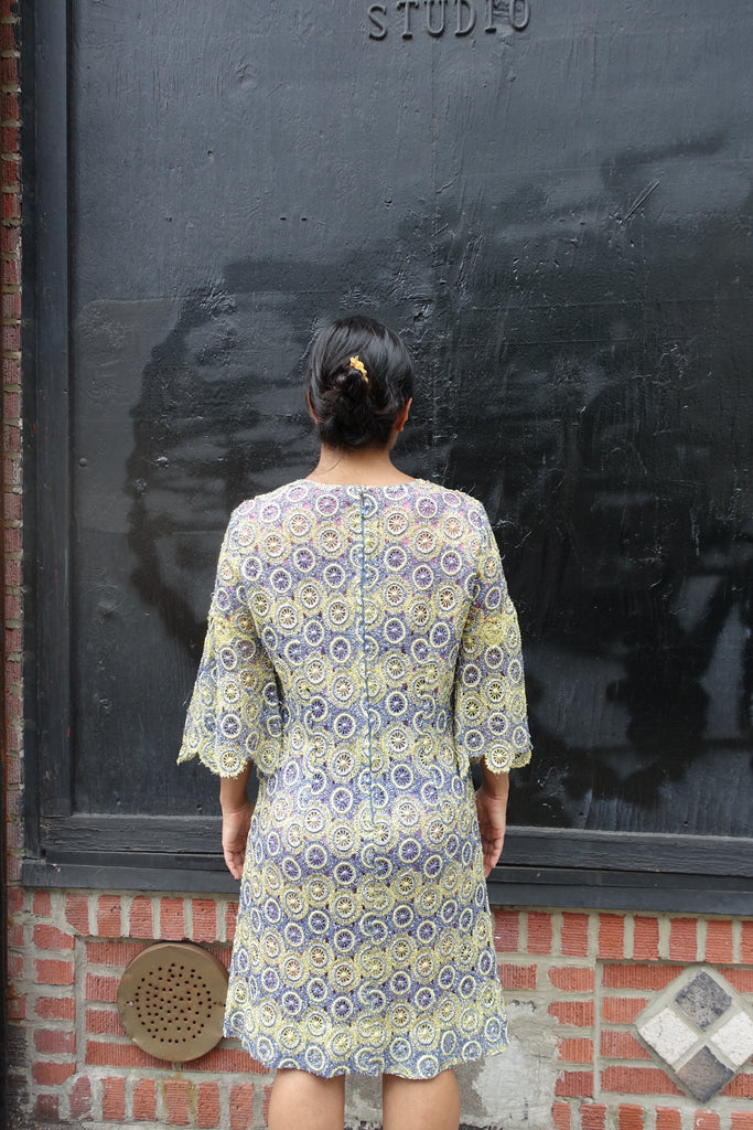 1960's Metallic Crochet Cocktail Dress - SOLD