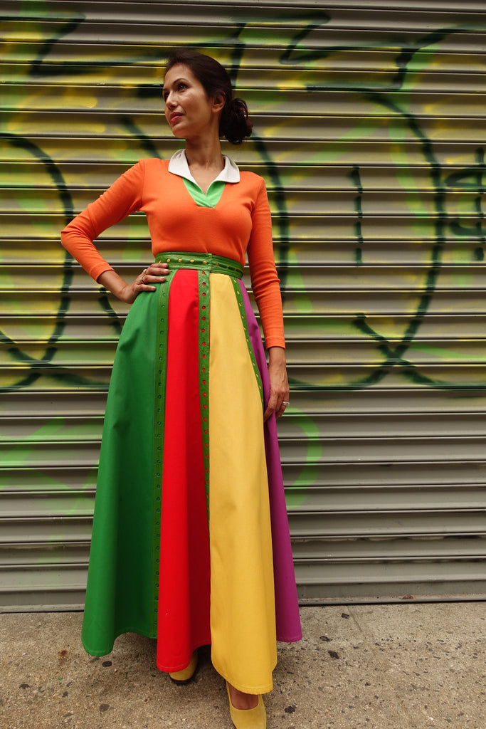 1970's Giorgio Sant'Angelo Colorblock Maxi Skirt - SOLD