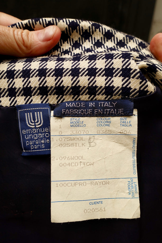 Early 1980's Emanuel Ungaro Houndstooth Blazer SOLD