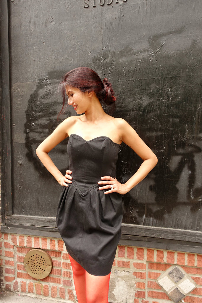 1980's Yves Saint Laurent Heart Bodice Strapless Dress - SOLD