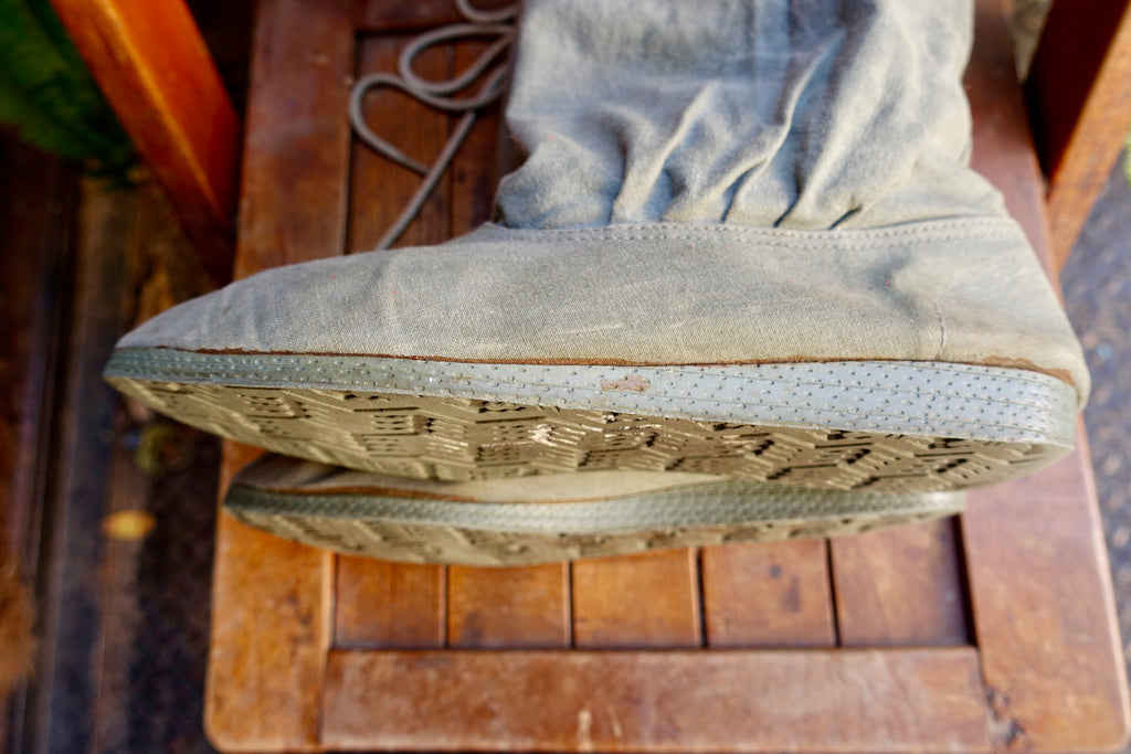 1980's Gray Suede Drawstring Boots