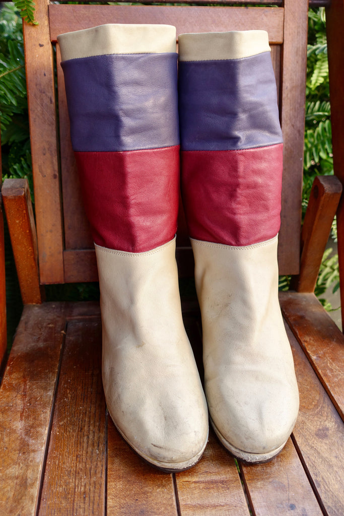 1980's Striped Top Boots