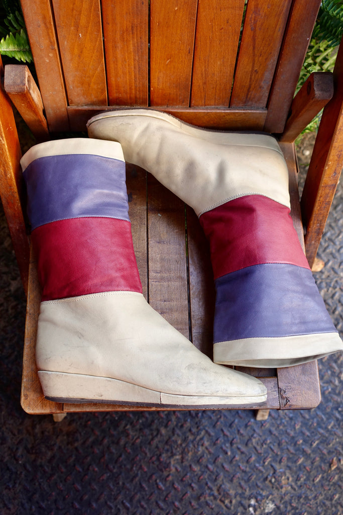 1980's Striped Top Boots
