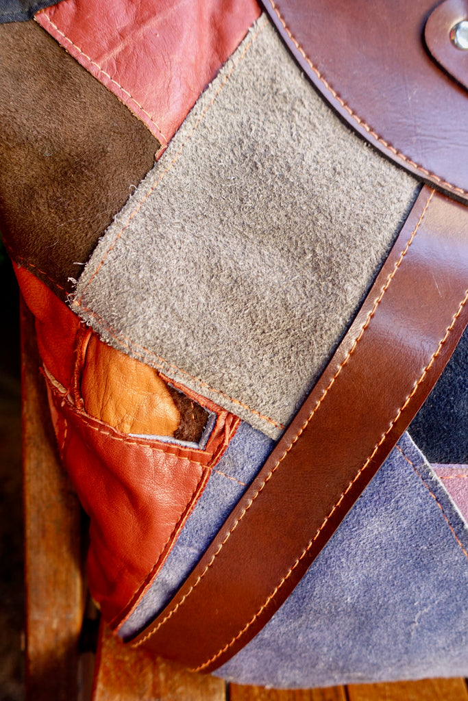 1970's Suede Patchwork Handbag - SOLD