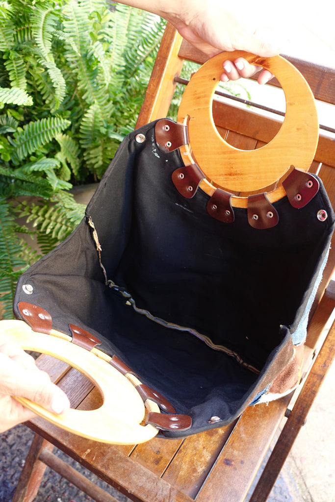1970's Suede Patchwork Handbag - SOLD