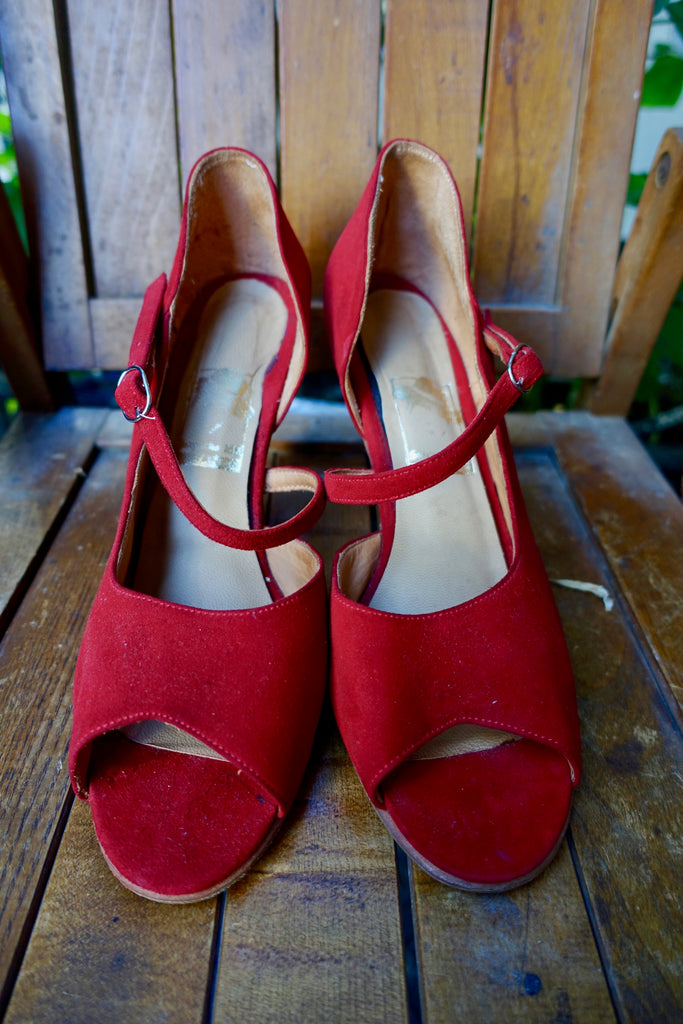 1980's Red Tango Heels