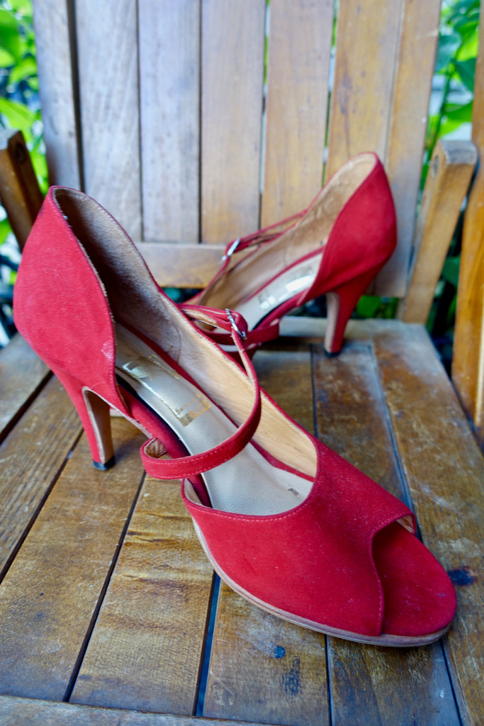 1980's Red Tango Heels
