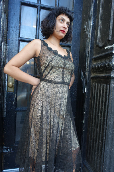 1950's-60's Black Lace Dress - SOLD  Nomad Vintage
