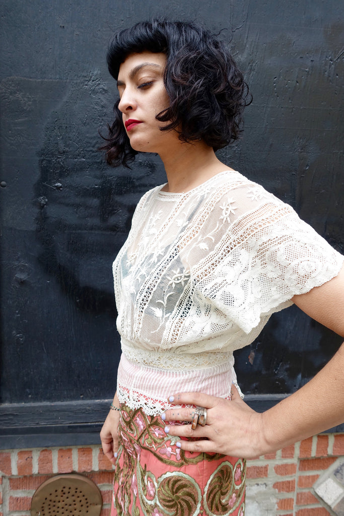 1910's Edwardian White Lace Blouse - SOLD