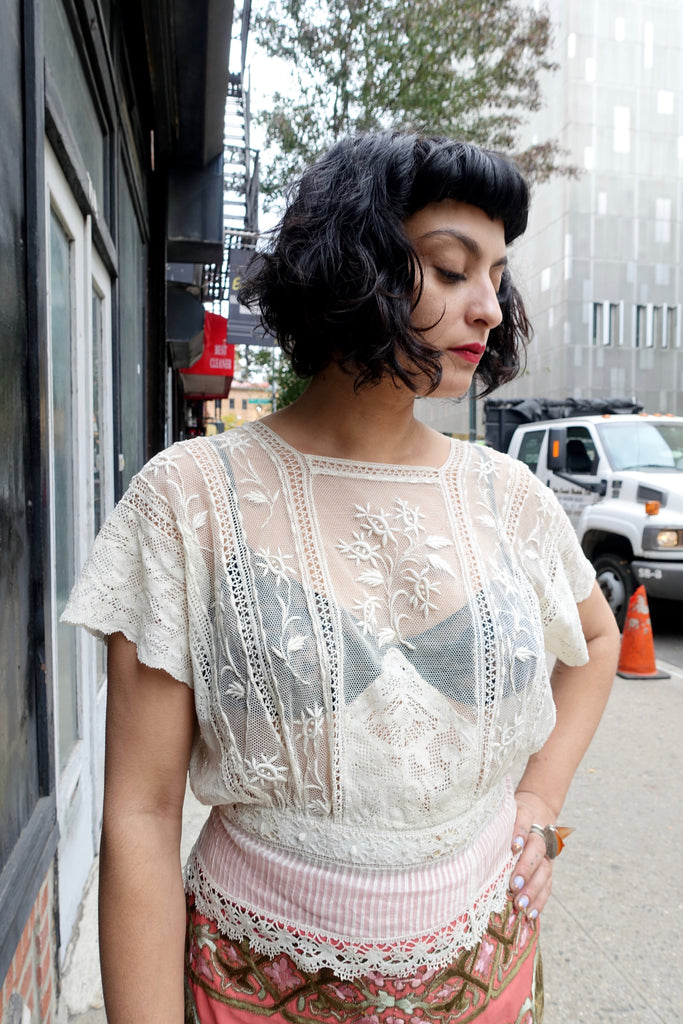 1910's Edwardian White Lace Blouse - SOLD