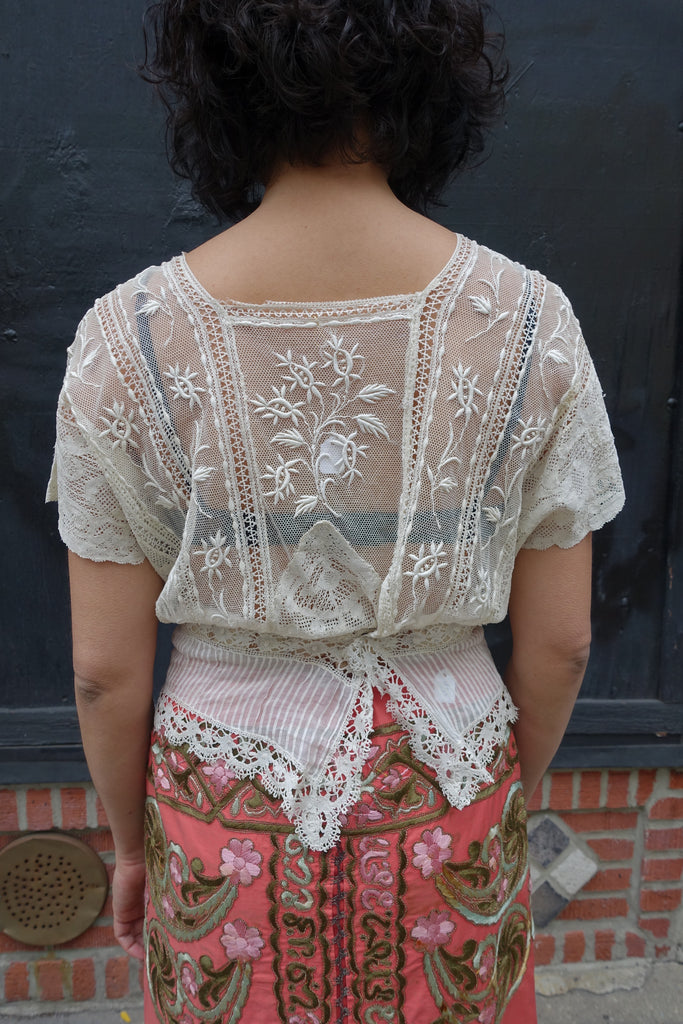 1910's Edwardian White Lace Blouse - SOLD