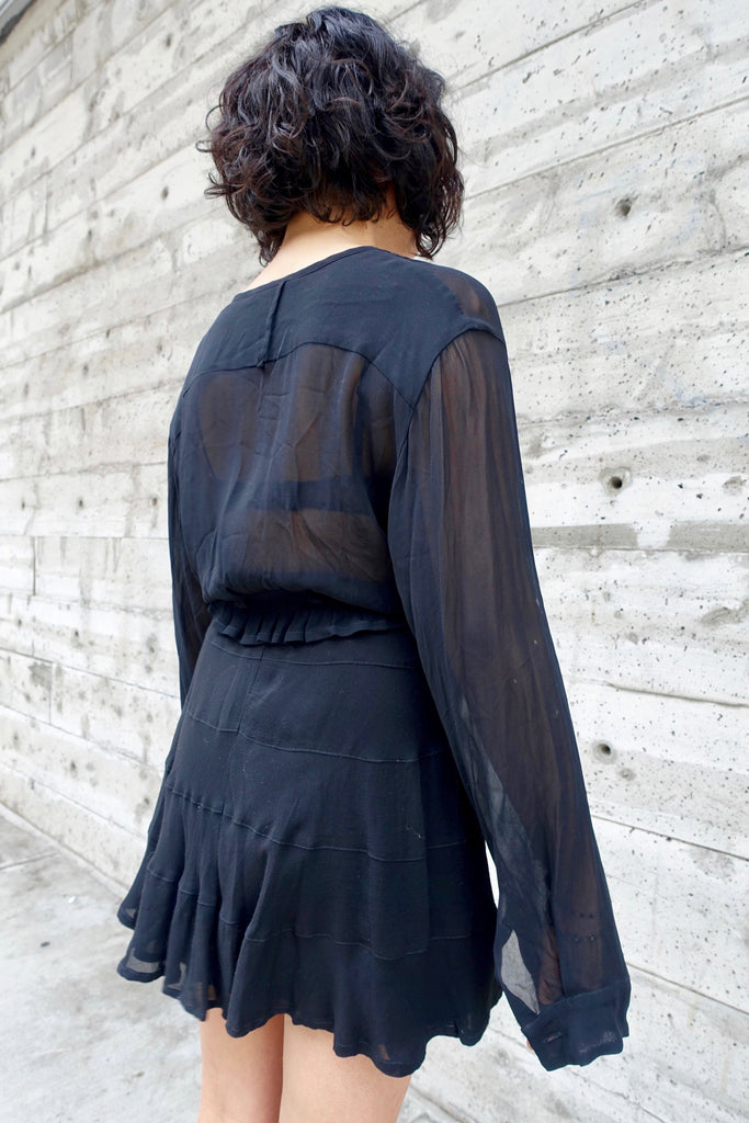 1980's-90's John Richmond Black Shirt and Skirt Set - SOLD