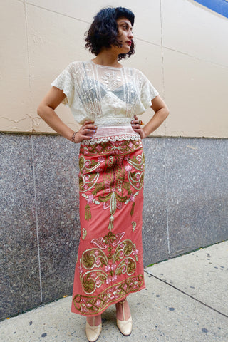 1920's Art Deco Embroidered Silk Blouse - SOLD