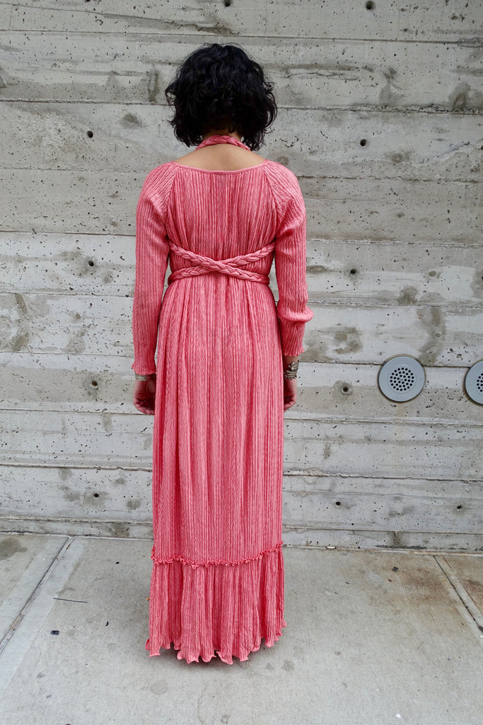 Late 70's Mary McFadden Pink Fortuny Style Gown - SOLD