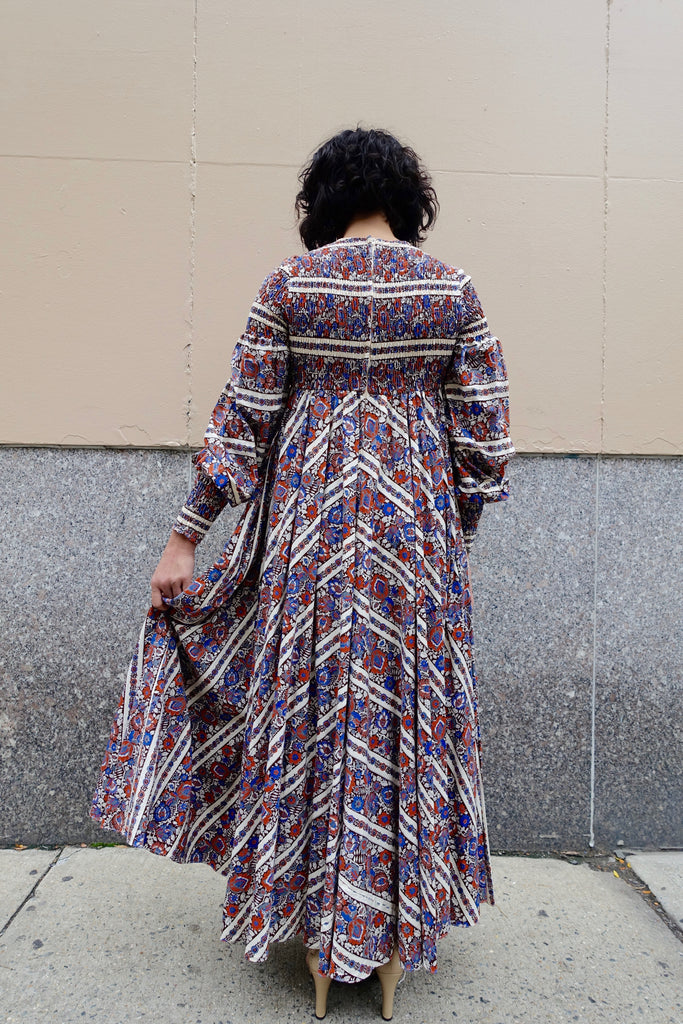 1970's Ruched Print Dress - SOLD