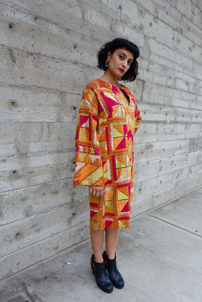 Indian Embroidered Russet Dress - SOLD