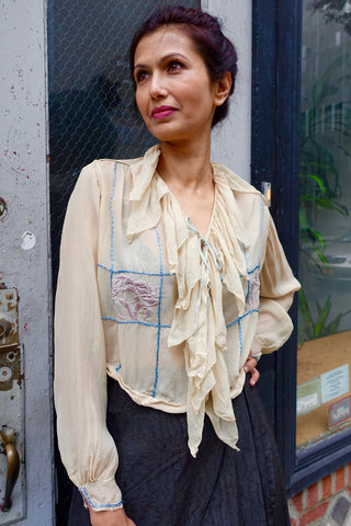 1930's-40's Green Geometric Woven Jacquard Coat - SOLD