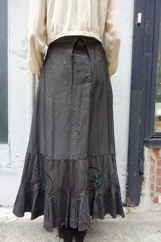 Victorian Embroidered Taffeta Skirt