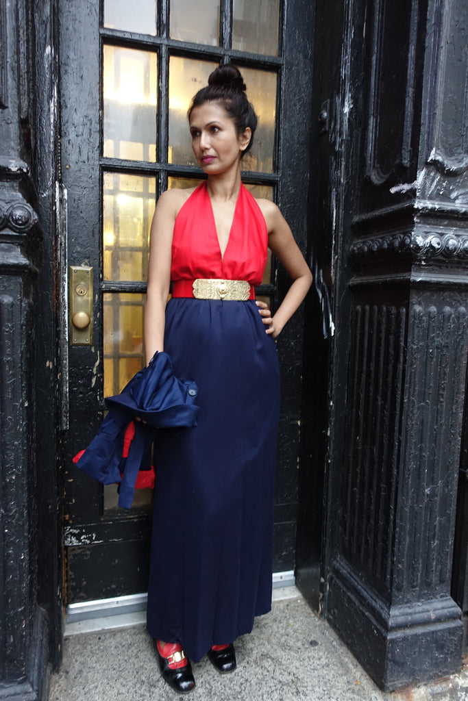 1970's Geoffrey Beene Halter Gown & Jacket Set