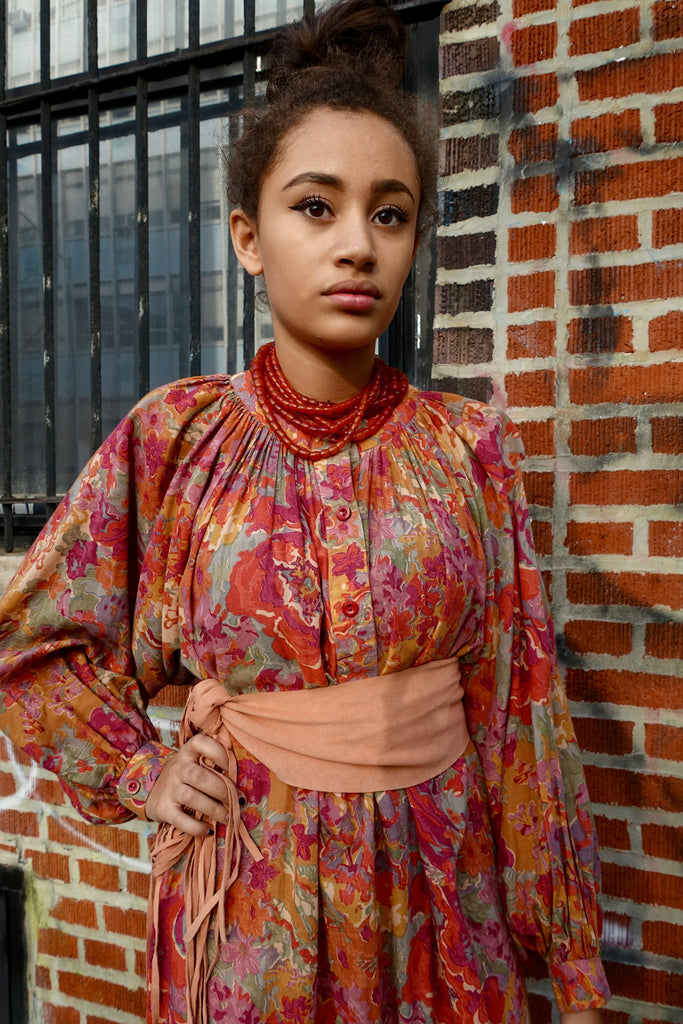 Wallis 1970s Floral Woven Dress - SOLD