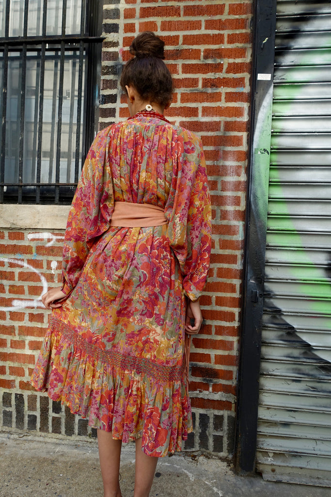 Wallis 1970s Floral Woven Dress - SOLD