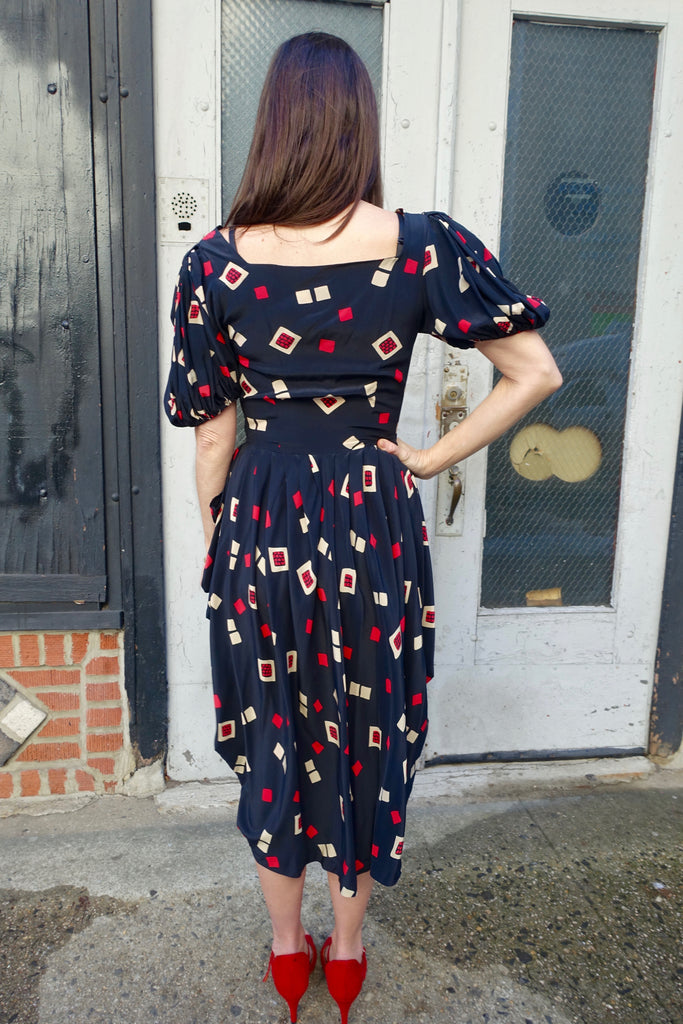 1980's Geometric Print Dress - SOLD