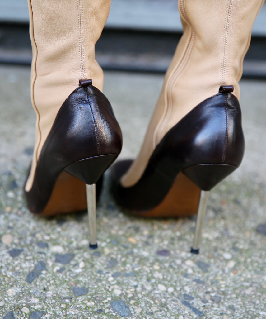 2000s Lanvin Tan and Black 2006 Boots