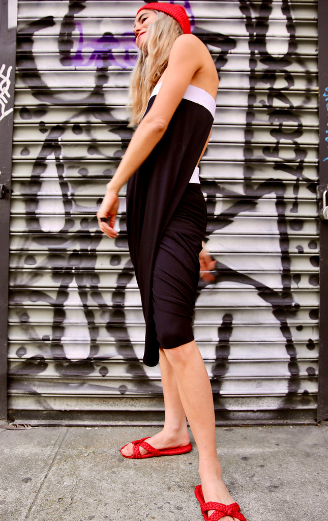 1990s-2000s Maison Martin Margiela Black and White Strap Dress