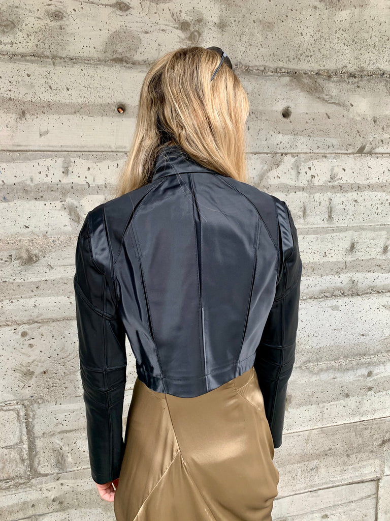 1995 Junya Watanabe for Comme des Garçons Crop Satin Motorcycle Jacket