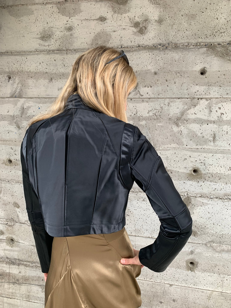 1995 Junya Watanabe for Comme des Garçons Crop Satin Motorcycle Jacket