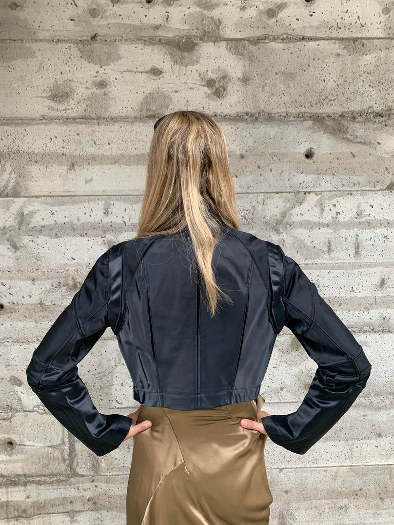 1995 Junya Watanabe for Comme des Garçons Crop Satin Motorcycle Jacket