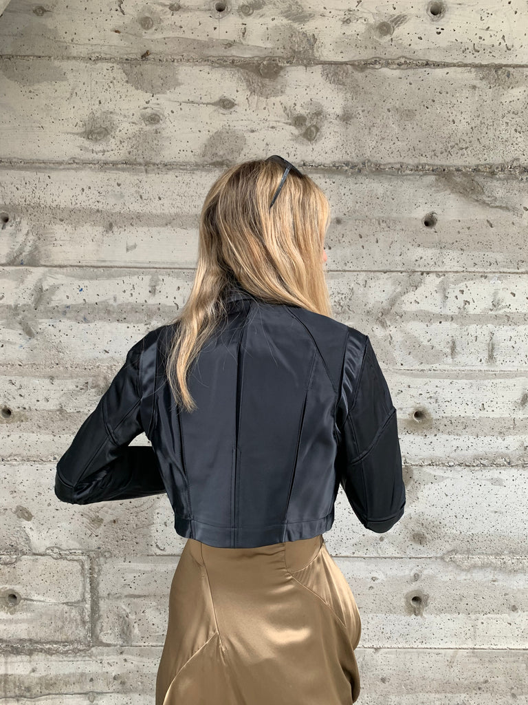 1995 Junya Watanabe for Comme des Garçons Crop Satin Motorcycle Jacket