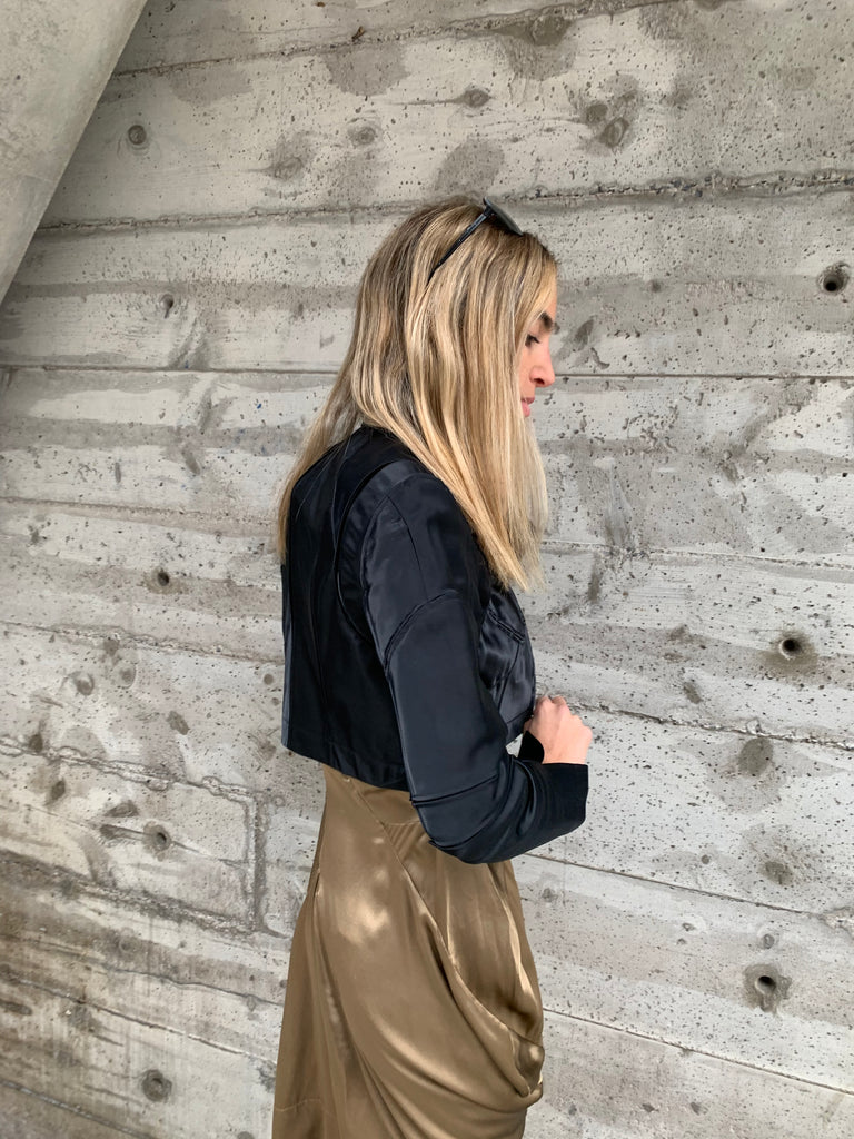 1995 Junya Watanabe for Comme des Garçons Crop Satin Motorcycle Jacket