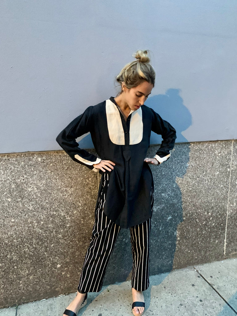 1990/2000's Tuxedo Shirt Blouse