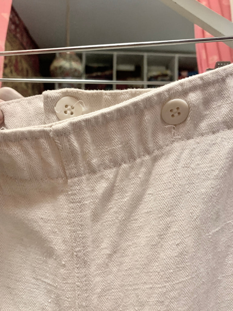 1960s Broadcloth White Sailor Pants