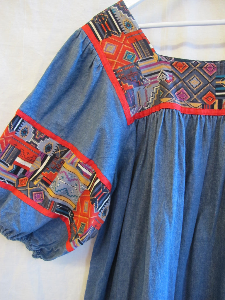 cotton, denim, hippie, patchwork, summer, onesize, vintage, 1960’s, 1970’s, boho, bohemian,