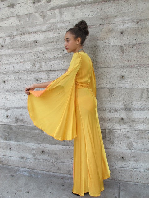 BIBA Gold Gown with Full Sleeves - SOLD